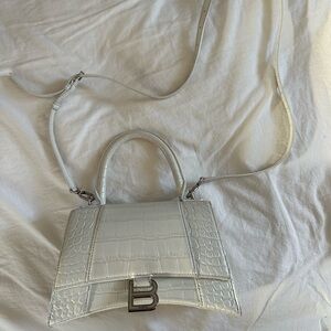 Balenciaga Hourglass Crocodile Embossed Bag